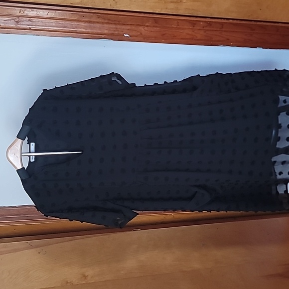 Amazon Miholl Black Chiffon Polka Dot Dress - Picture 1 of 5